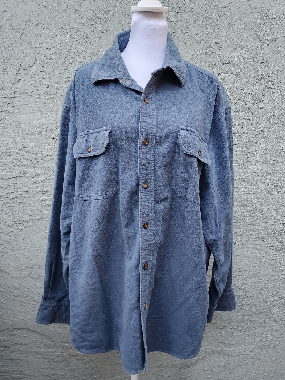 Levi's Slate Blue Polar Fleece Button Up Shirt Jacket Double Pocket Shacket (XL)